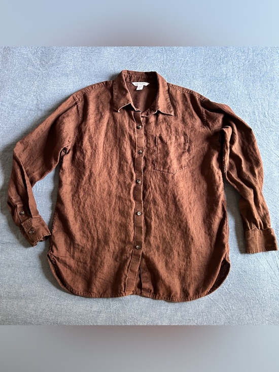 Athleta Tops - ~*~ Athleta Retreat Linen Top Woodland M NWOT ~*~